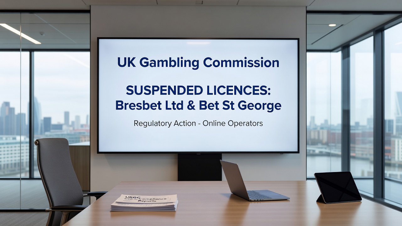 Online gambling interface showing account closure notice and regulatory compliance icons